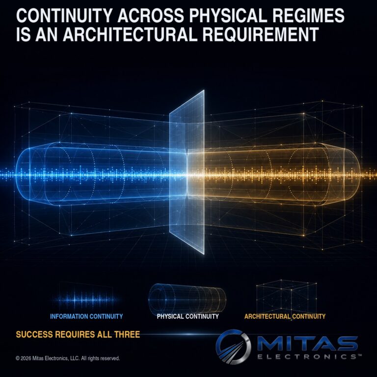 CONTINUITY ACROSS PHYSICAL REGIMES IS AN ARCHITECTURAL REQUIREMENT